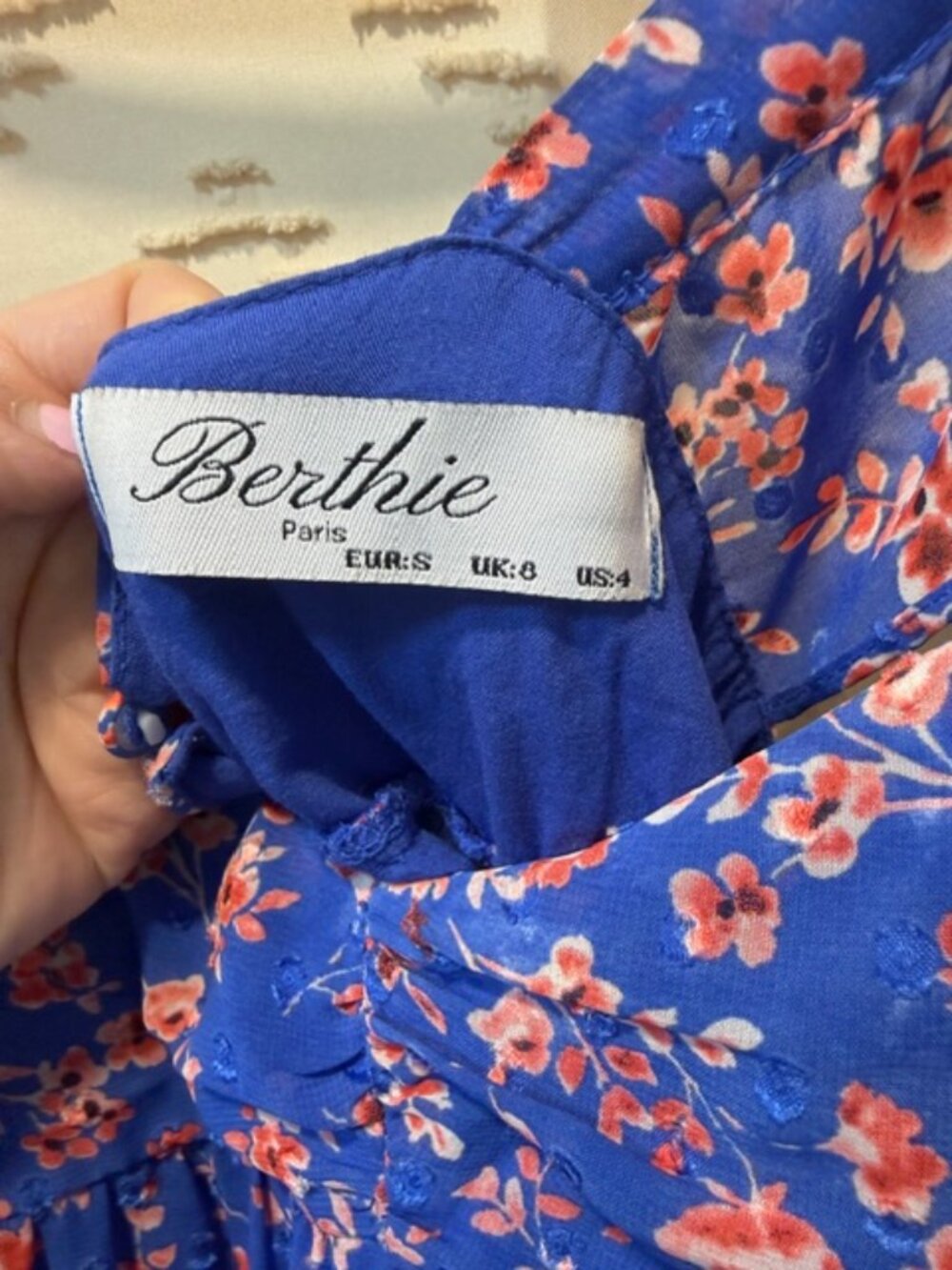 Berthie Paris Blue Floral Ruffle Tiered Midi Dress - Picture 6 of 14